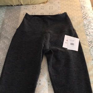 New w tags, charcoal spacedye leggings, Pure Barre